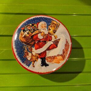 Vintage Santa Tin